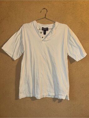 John Ashford White Short-Sleeve Henley Shirt